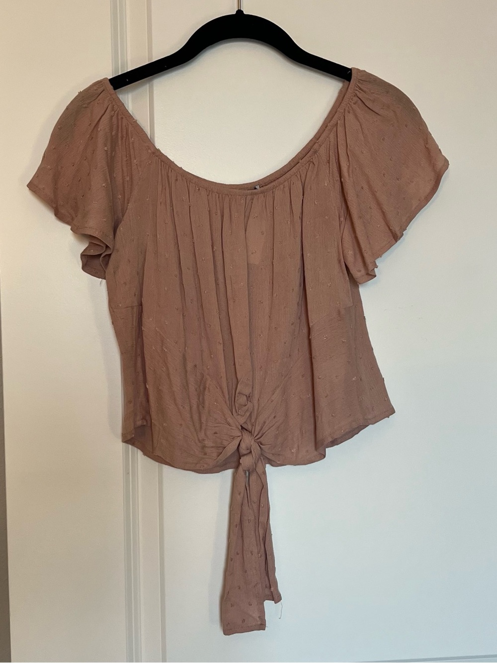 HYFVE Blush Pink Tie-Front Crop Top NWT